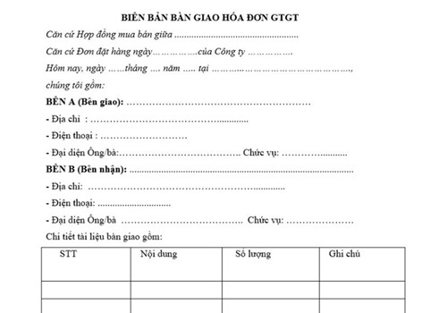 6 Mẫu biên bản giao hàng hóa mới nhất 2023 - Có link tải miễn phí